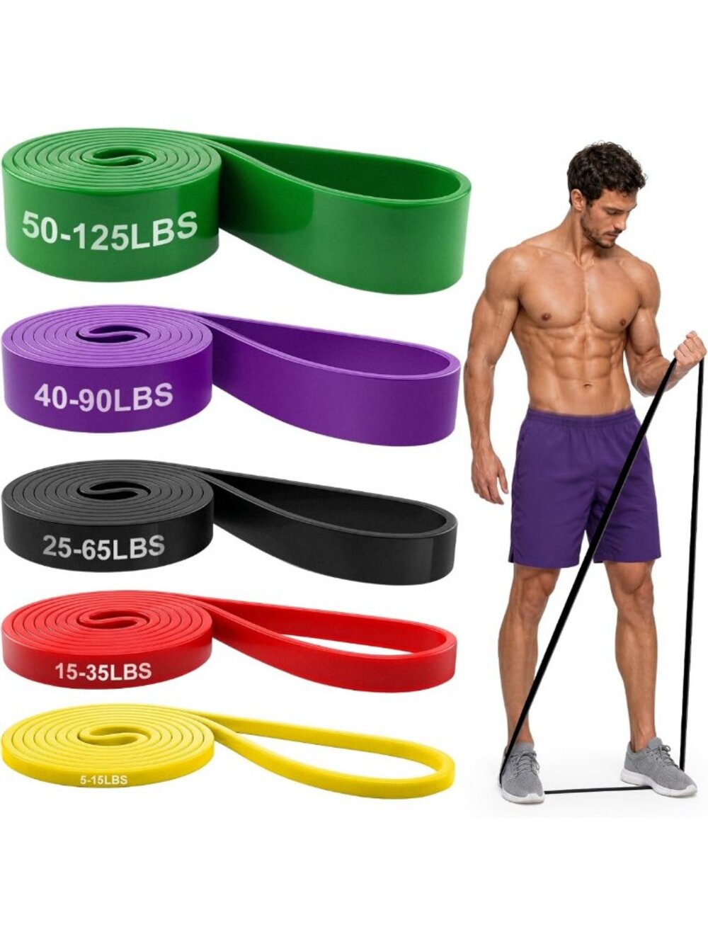 5 Levels Resistance Bands Set for Home Gym, Strength Training & Workouts